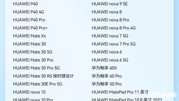 鸿蒙系统首批升级机型名单